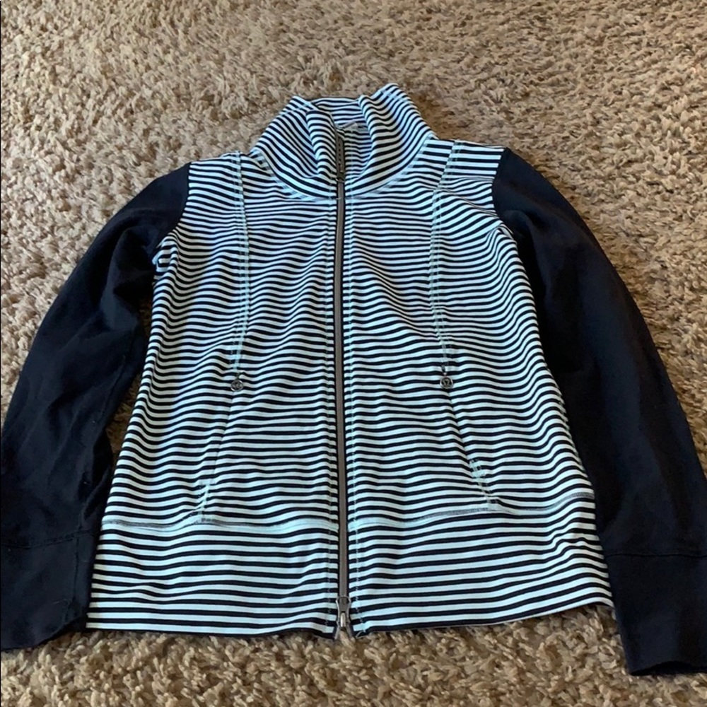 Black and white striped lululemon jacket